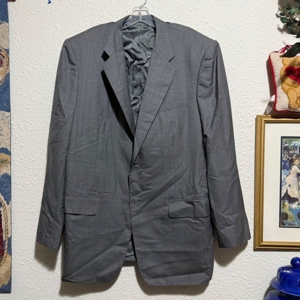 Loro Piana Summer Tasmanian mens‎ Fit Wel hand tailored Gray Wool Silk Blazer 48
